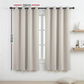 Artiss Blockout Curtains 2X 132x160cm Thermal Eyelet Beige