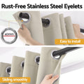 Artiss Blockout Curtains 2X 132x160cm Thermal Eyelet Beige