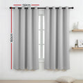 Artiss Blockout Curtains 2X 132x160cm Thermal Grey Eyelet