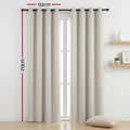 Artiss Blockout Curtains 2x 132x213cm Thermal Eyelet Beige