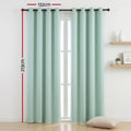 Artiss Blockout Curtains 2X 132x213cm Thermal Eyelet Green