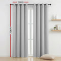 Artiss Blockout Curtains 2X 132x213cm Thermal Eyelet Grey