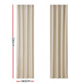 Artiss 2X Blockout Curtains Eyelet 140x230cm Beige