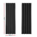 Artiss Blockout Curtains Eyelet 180x213cm Black 2 Pack