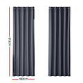 Artiss Blockout Curtains Eyelet 180x213cm Charcoal 2Pce