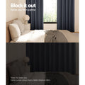 Artiss Blockout Curtains Eyelet 180x213cm Charcoal 2Pce