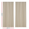 Artiss Blockout Curtains Eyelet 240x230cm Beige 2 Pack