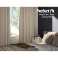 Artiss Blockout Curtains Eyelet 240x230cm Beige 2 Pack