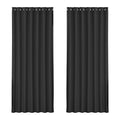 Artiss Blockout Curtains Eyelet 240x230cm Black 2X