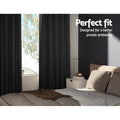 Artiss Blockout Curtains Eyelet 240x230cm Black 2X
