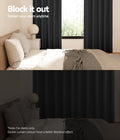 Artiss Blockout Curtains Eyelet 240x230cm Black 2X