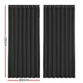 Artiss 2X Blockout Curtains Eyelet 300x230cm Black