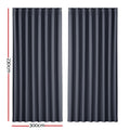 Artiss 2X Blockout Curtains Eyelet 300x230cm Charcoal