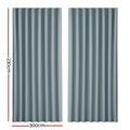 Artiss Blockout Curtains Eyelet 300x230cm Grey 2 Pack