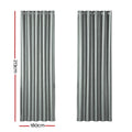Artiss 2X Blockout Curtains 180x213cm Grey Eyelet