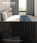 Artiss 2X Blockout Curtains 180x213cm Grey Eyelet