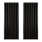 Artiss 2X Blockout Curtains Eyelet 240x230cm Black Shine
