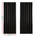 Artiss 2X Blockout Curtains Eyelet 240x230cm Black