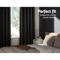 Artiss Blockout Curtains Eyelet 300x230cm Black Pair