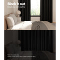 Artiss Blockout Curtains Eyelet 300x230cm Black Pair