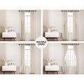 Artiss 2X 132x160cm Blockout Sheer Curtains Beige