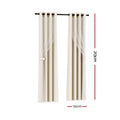 Artiss 2X 132x213cm Blockout Curtains Beige