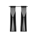Artiss 2X Blockout Sheer Curtains 132x242cm Black