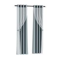 Artiss Blockout Sheer Curtains 132x242cm Light Grey 2 Pack