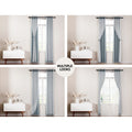 Artiss Blockout Sheer Curtains 132x242cm Light Grey 2 Pack