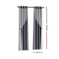 Artiss 2X 132x274cm Blockout Curtains Charcoal