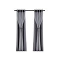 Artiss 2X 132x274cm Blockout Curtains Charcoal