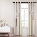 Artiss 2x 132x304cm Blockout Sheer Curtains Beige