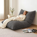 Artiss 3 in 1 Bean Bag Chair with Filler Convertible Bean Bag for Adults, Corduroy DIY Stuffed Bean Bag Sofa Washable for Living Room Bedroom, Grey