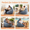 Artiss Outdoor Bean Bag Chair with Filler Splash-Proof Beanbag Sofa for Adults Teens Kids DIY Stuffable Bean Bag for Patio Poolside Relaxing, Grey