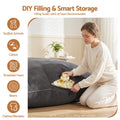 Artiss 3 in 1 Bean Bag Chair Cover (No Filler) Convertible Bean Bag for Adults, Corduroy Stuffed Animal Storage Bean Bag Cover Washable for Living Room Bedroom, Grey