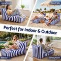 Artiss Outdoor Bean Bag Chair Cover Blue Splash-Proof Patio Lounge