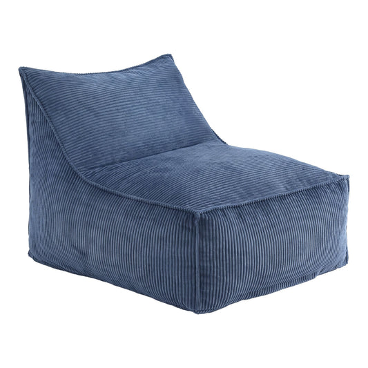 Artiss Bean Bag Chair Cover Corduroy Blue No Filler