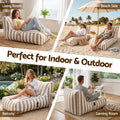 Artiss Outdoor Bean Bag Chair Cover Splash-Proof Taupe No Filler