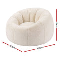 Artiss Bean Bag Chair Cover Large Beige Faux Fur Washable