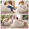 Artiss Bean Bag Chair Cover Large Beige Faux Fur Washable