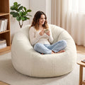 Artiss Bean Bag Chair Cover Large Beige Faux Fur Washable