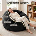 Artiss Bean Bag Chair Cover Large Black Faux Fur Washable