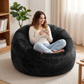 Artiss Bean Bag Chair Cover Large Black Faux Fur Washable