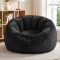 Artiss Bean Bag Chair Cover Large Black Faux Fur Washable