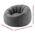 Artiss Bean Bag Chair Cover Large Grey Faux Fur Washable