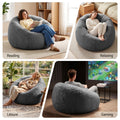 Artiss Bean Bag Chair Cover Large Grey Faux Fur Washable