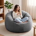 Artiss Bean Bag Chair Cover Large Grey Faux Fur Washable
