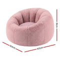 Artiss Bean Bag Chair Cover Large Pink Faux Fur Washable