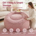 Artiss Bean Bag Chair Cover Large Pink Faux Fur Washable
