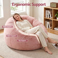 Artiss Bean Bag Chair Cover Large Pink Faux Fur Washable